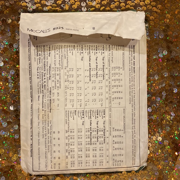 McCall’s vintage Laura Ashley Sailor Top & Skirt Pattern #8925 - Picture 2 of 8